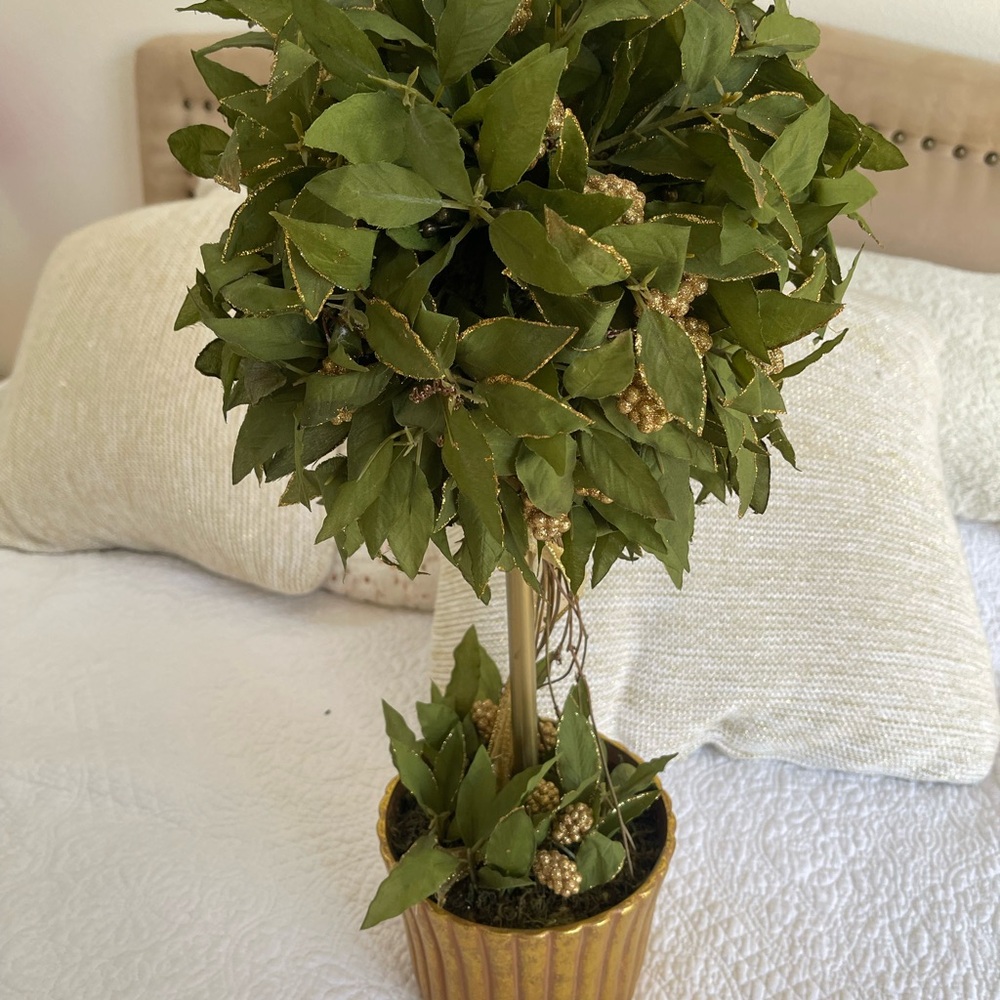 Elegant Gold Potted Faux Plant